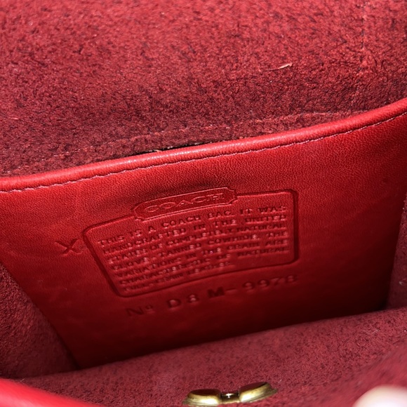 Vintage Coach Red Leather Side Pack 9978 - Picture 12 of 13